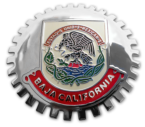 Baja California Flag Grill Badge Medallion