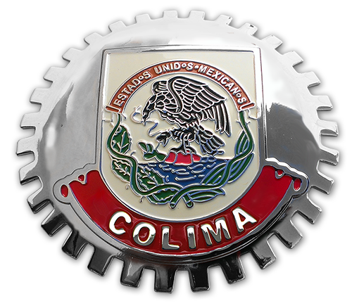 Colima Mexico Eagle  Flag Grill Badge Medallion