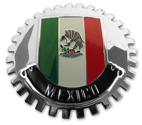 Mexico Banderas Flag Grill Badge Medallion