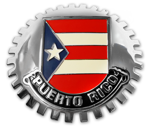 Puerto Rico Flag Grill Badge Medallion