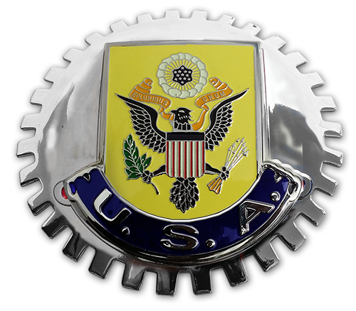 USA  Eagle Flag Grill Badge Medallion