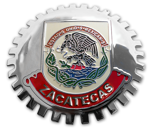 Chrome Mexico Eagle Flag Grill Badge Medallion